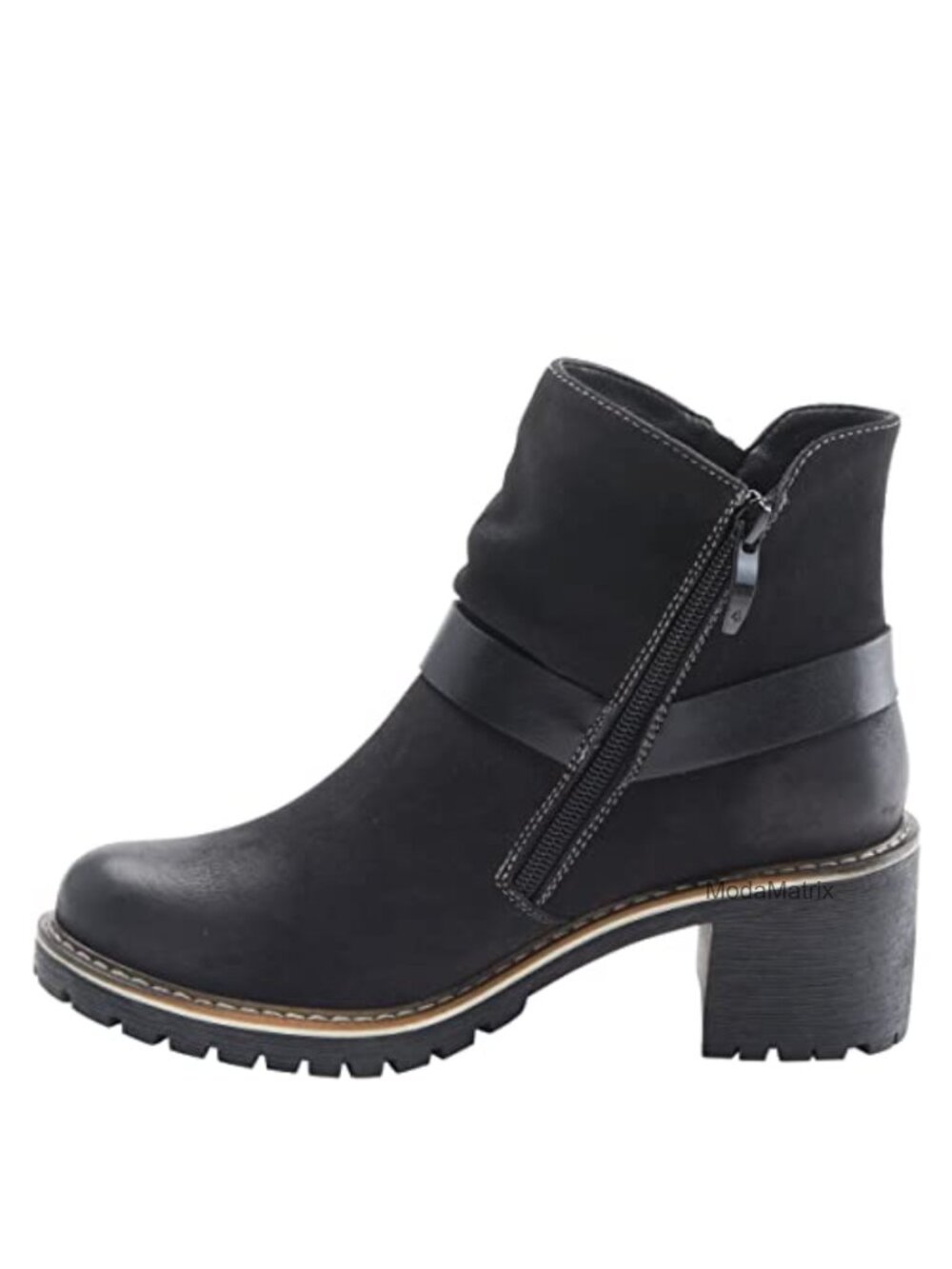 Vegan Faux Leather Ankle Booties Zip Closure Faux Fur Insole Womens Boots - Picture 3 of 6